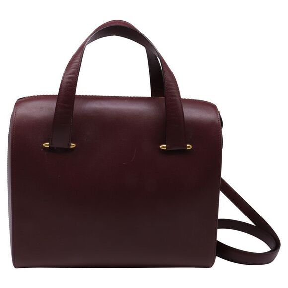 Cartier Handbags - Cartier Vintage Must de Cartier Bordeaux Shoulder Bag in Burgundy Leather